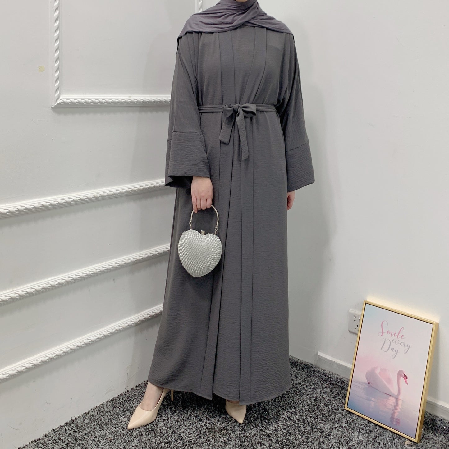 Manufacturer High Quality Women Muslim Dress 3 piece Set Abaya Big Size Turkey Dubai Casual Abaya