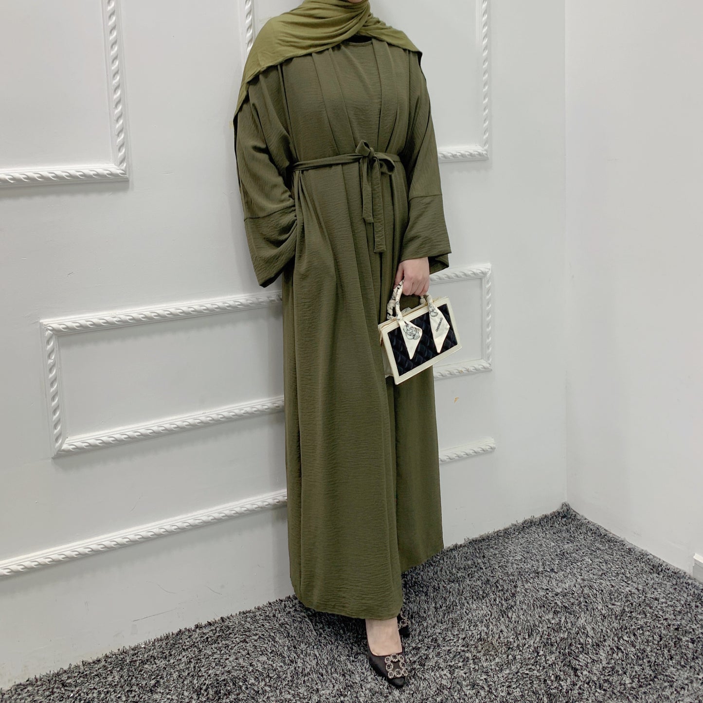 Manufacturer High Quality Women Muslim Dress 3 piece Set Abaya Big Size Turkey Dubai Casual Abaya