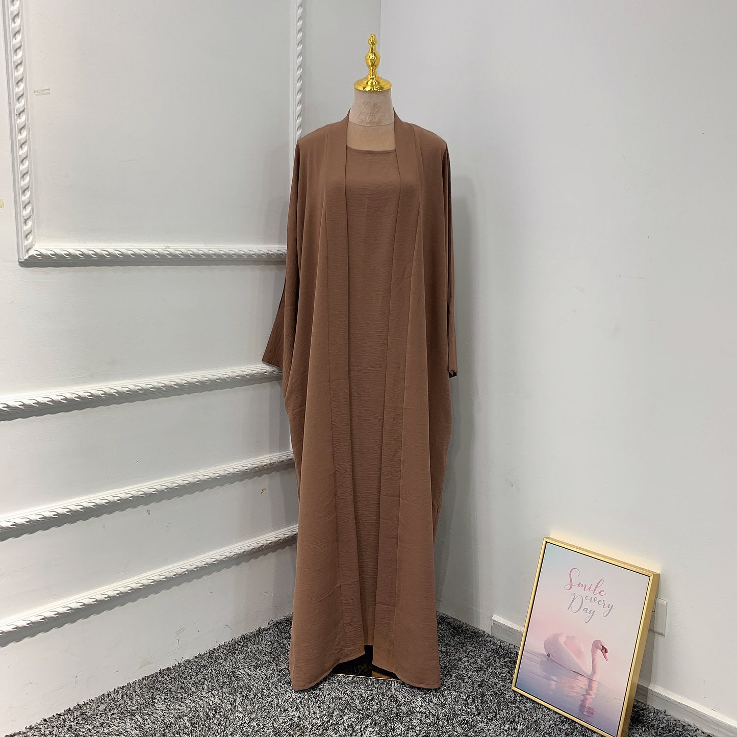 Manufacturer High Quality Women Muslim Dress 3 piece Set Abaya Big Size Turkey Dubai Casual Abaya