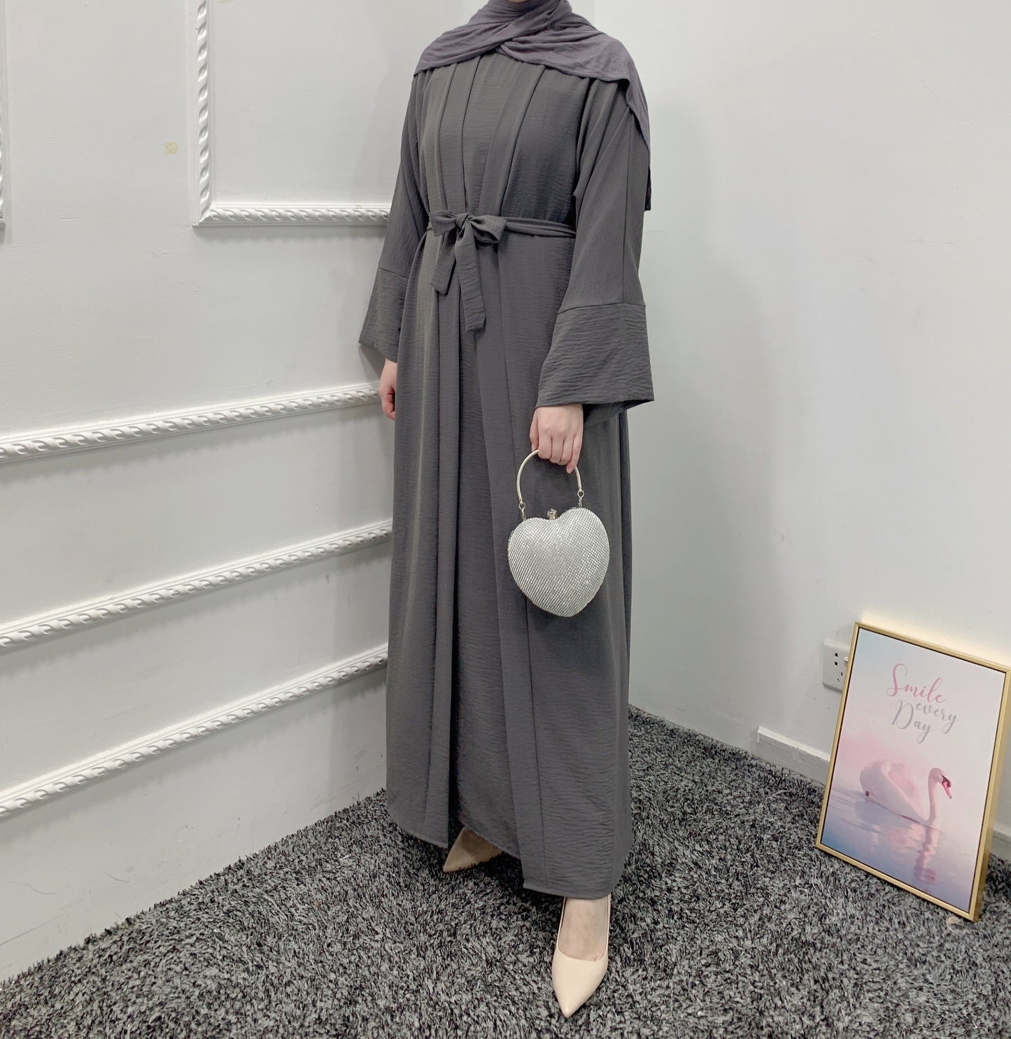 Manufacturer High Quality Women Muslim Dress 3 piece Set Abaya Big Size Turkey Dubai Casual Abaya