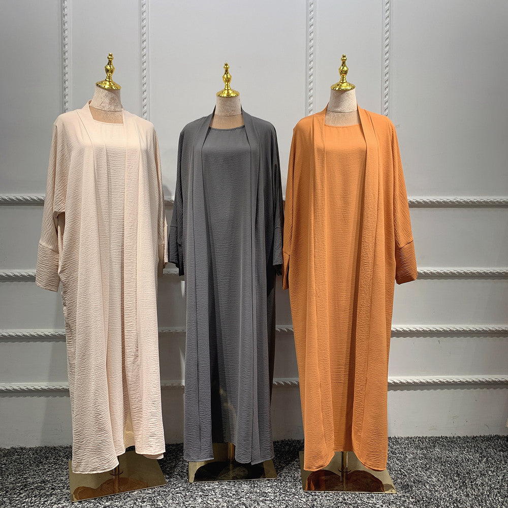 Manufacturer High Quality Women Muslim Dress 3 piece Set Abaya Big Size Turkey Dubai Casual Abaya